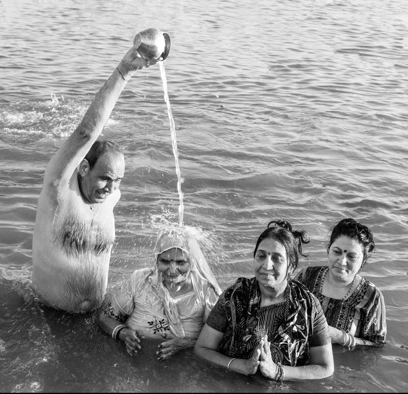 Water for Recreation and Enjoyment - at Sangam – the confluence of Ganga, Yamuna and mythical Saraswati – at Prayag (Allahabad), Uttar Pradesh
